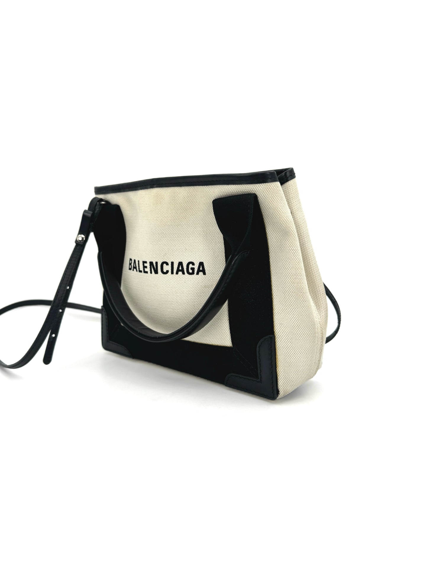 Balenciaga - Navy Cabas XS - Canvas - Black and Beige - (Small)