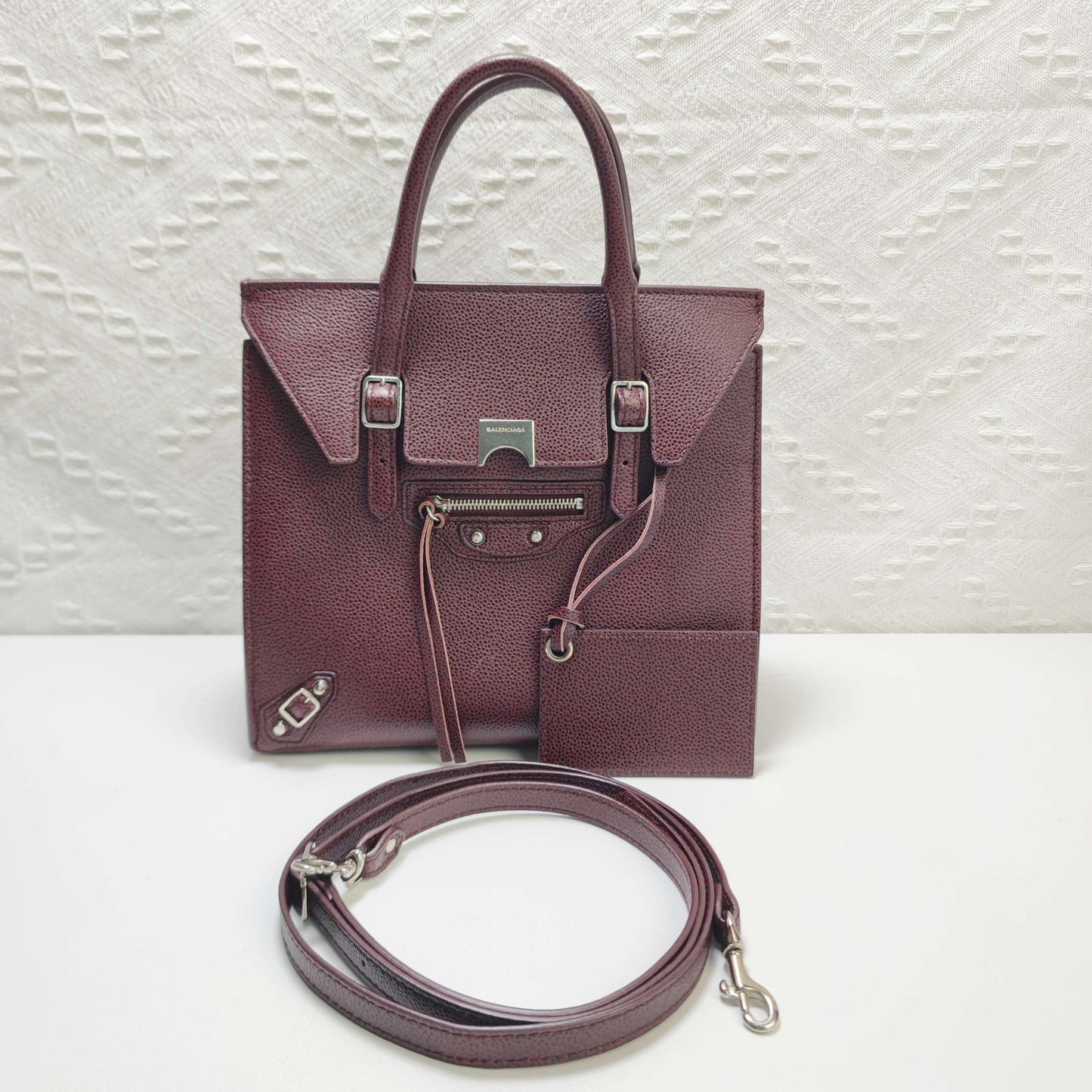 Balenciaga - Papier - Leather - Burgundy - (small)
