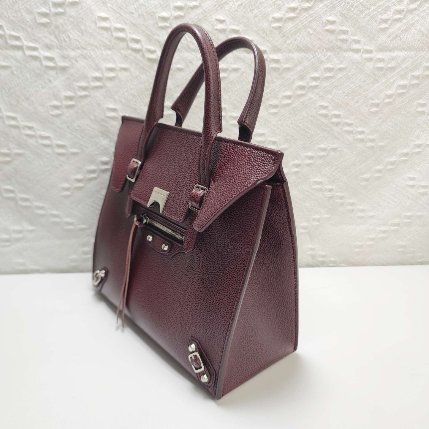 Balenciaga - Papier - Leather - Burgundy - (small)