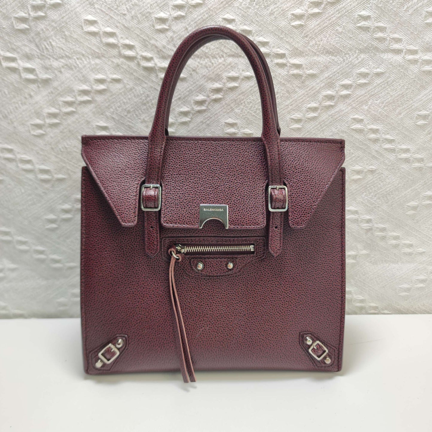 Balenciaga - Papier - Leather - Burgundy - (small)