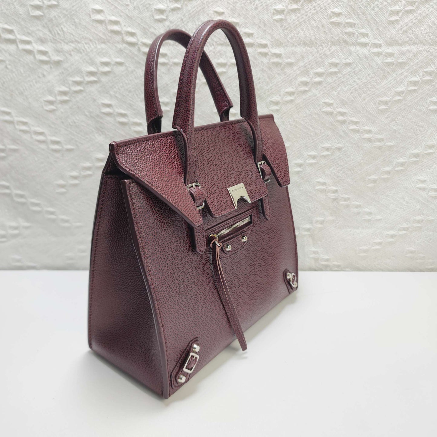 Balenciaga - Papier - Leather - Burgundy - (small)