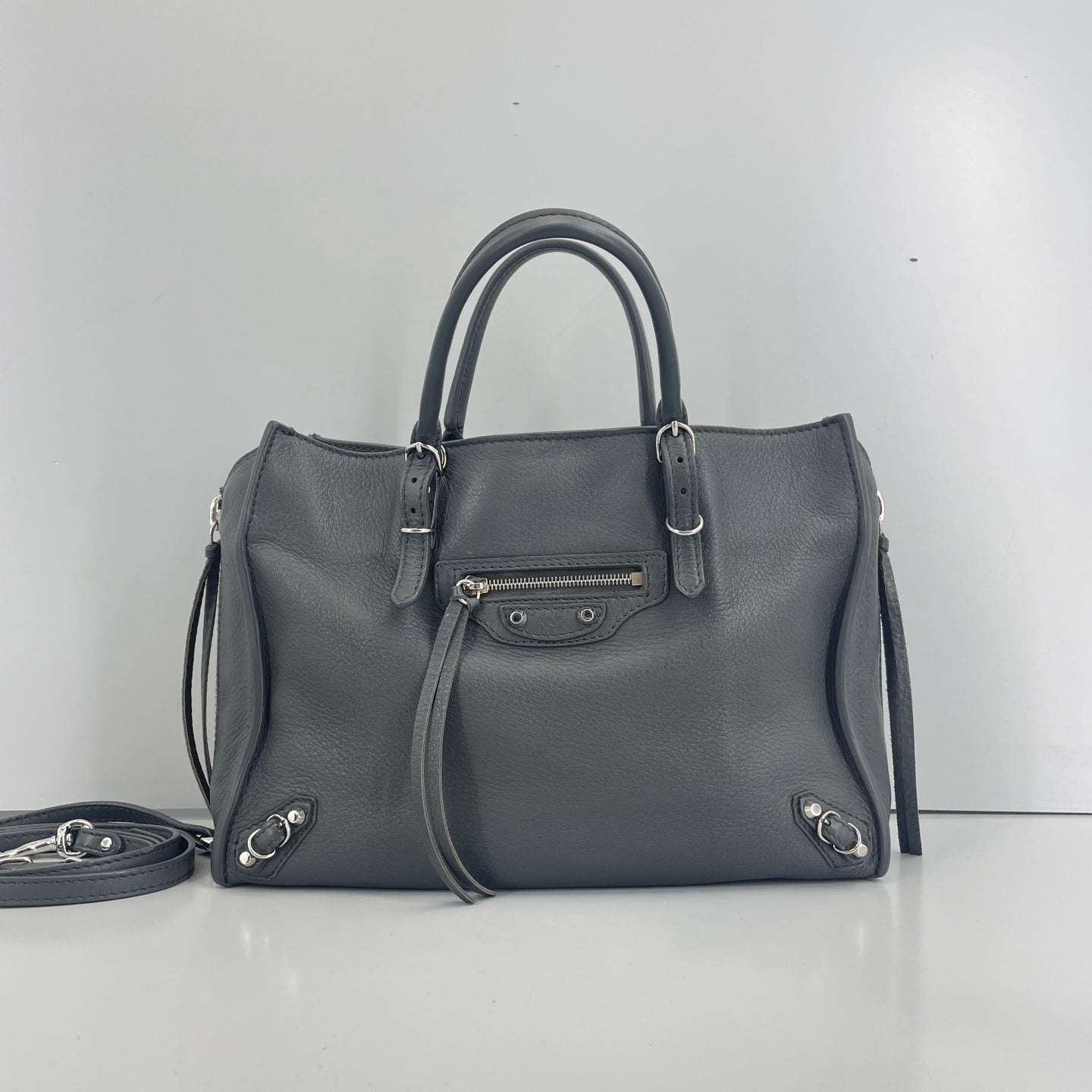 Balenciaga - Papier - Leather - Grey - (medium)