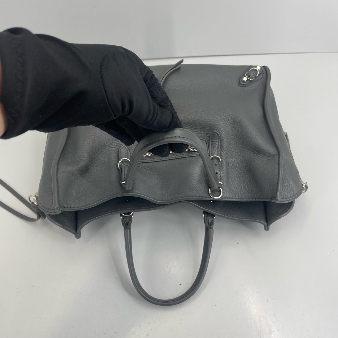 Balenciaga - Papier - Leather - Grey - (medium)