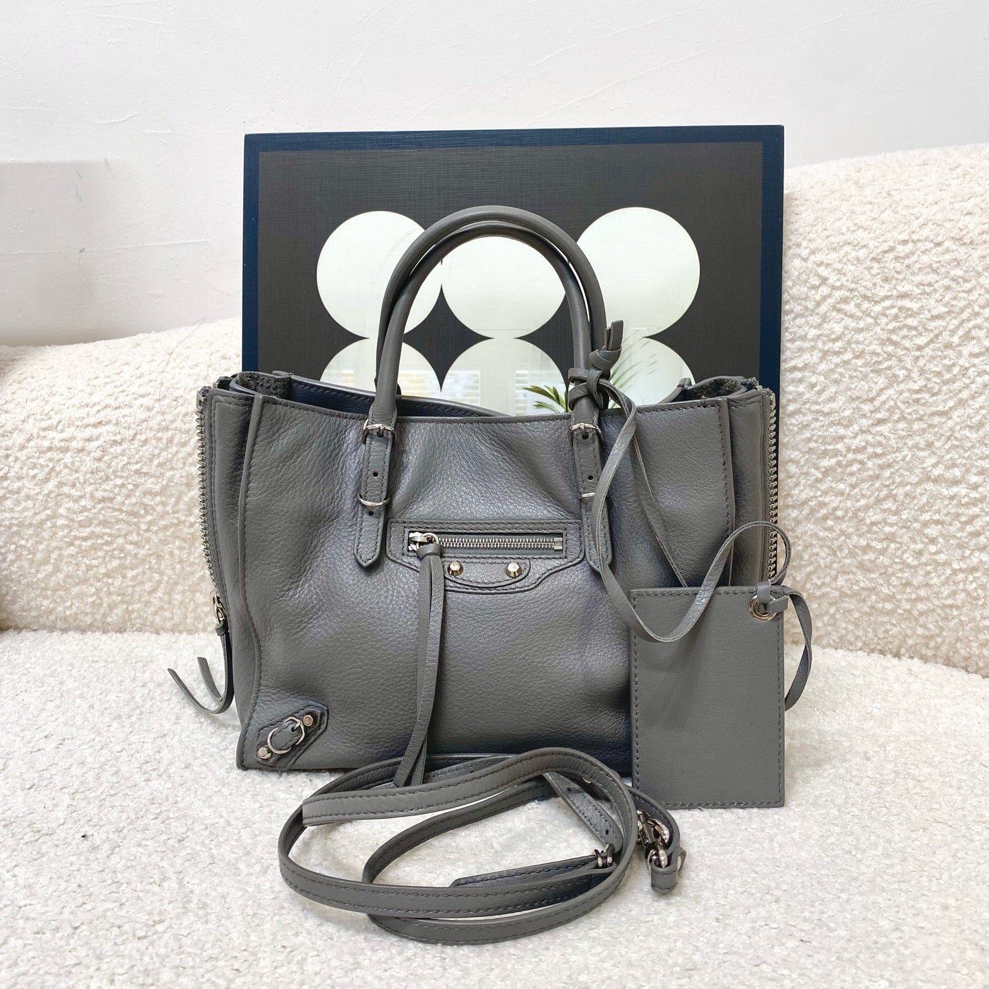 Balenciaga - Papier - Leather - Grey - (mini)