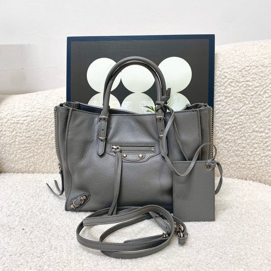 Balenciaga - Papier - Leather - Grey - (mini)