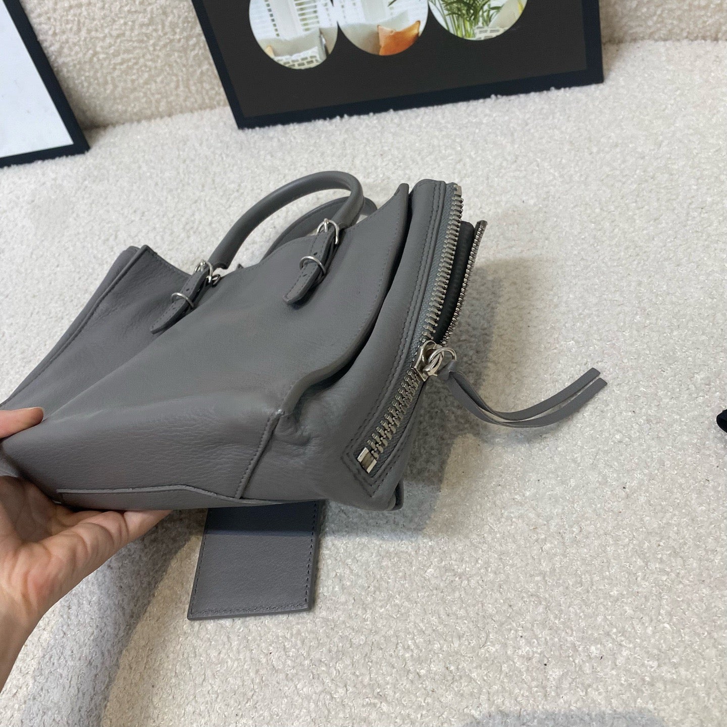 Balenciaga - Papier - Leather - Grey - (mini)