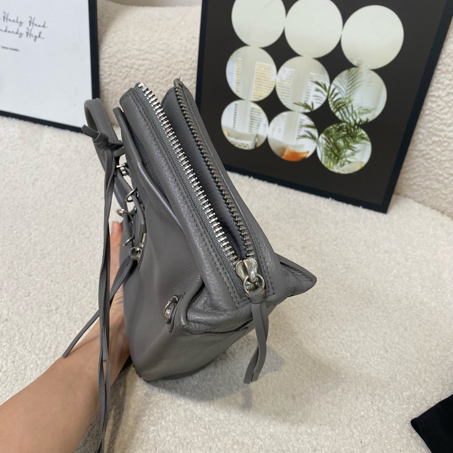 Balenciaga - Papier - Leather - Grey - (mini)