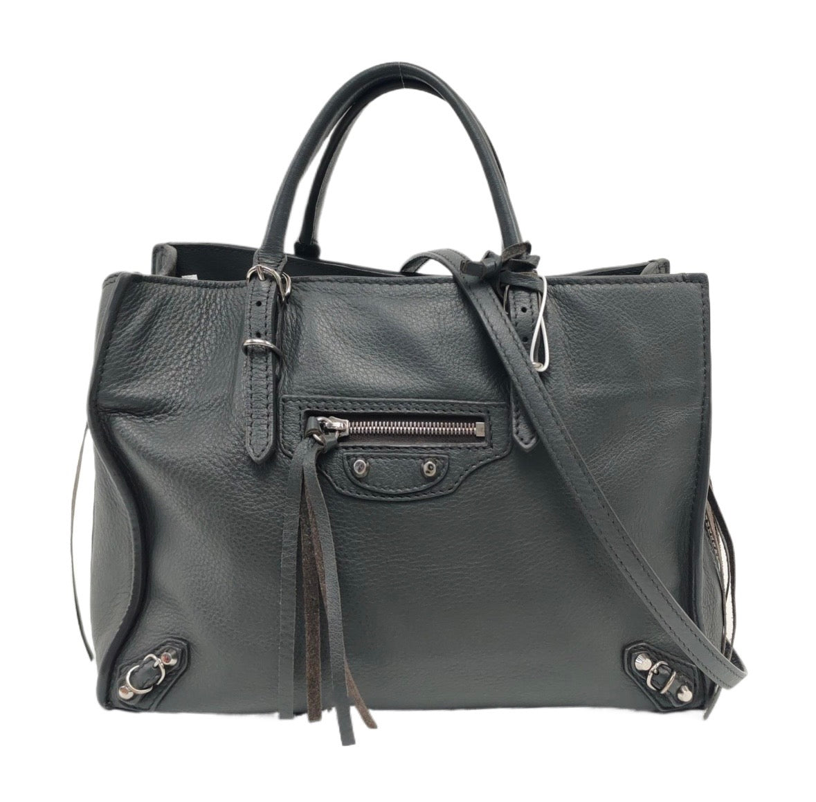 Balenciaga - Papier - Leather - Grey - (small)