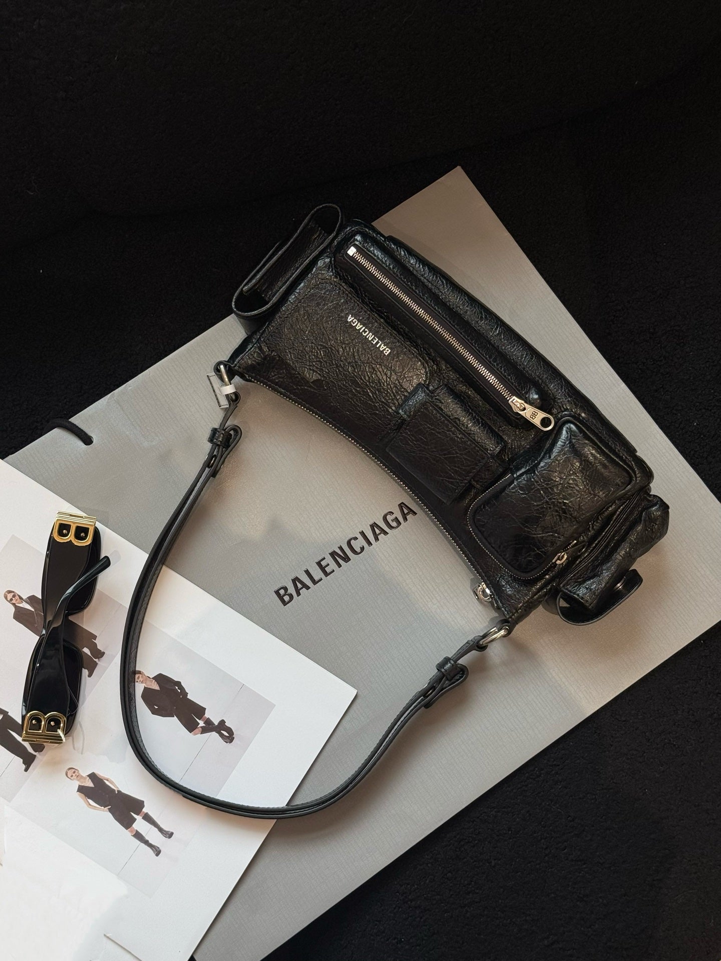 Balenciaga - SUPERBUSY - Leather - Black