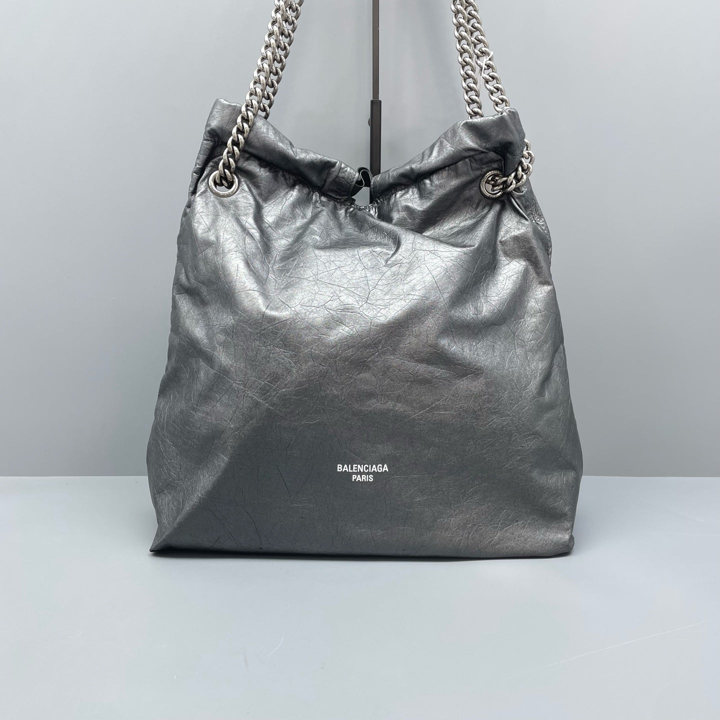 Balenciaga - Trash Pouch - Leather - Silver - (large)