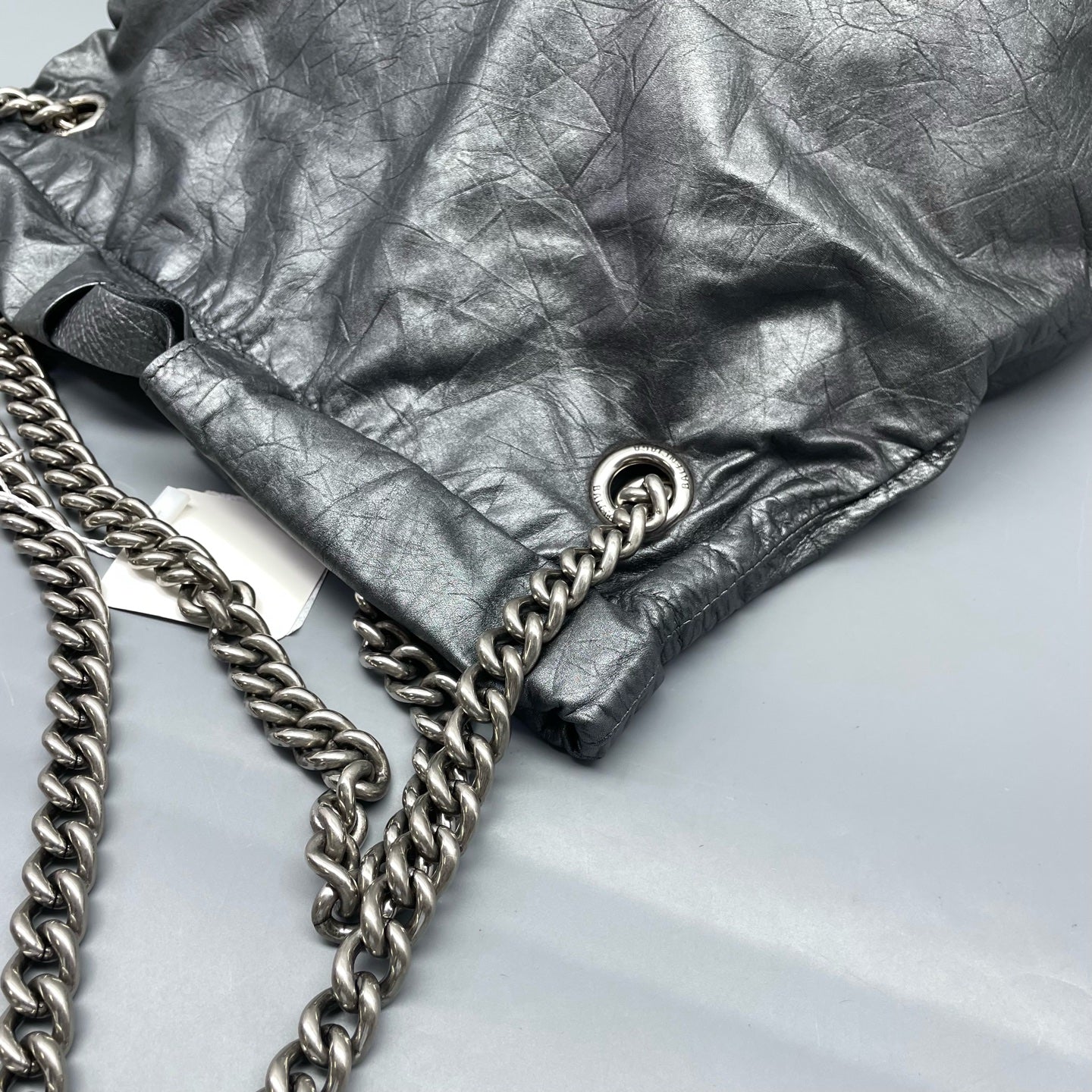 Balenciaga - Trash Pouch - Leather - Silver - (large)