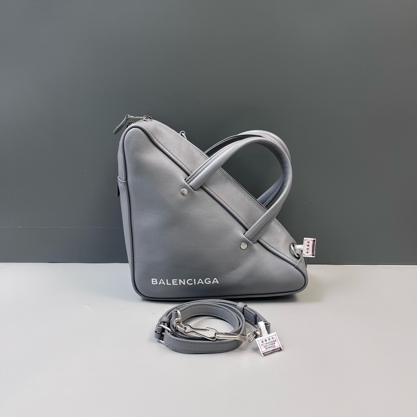Balenciaga - Triangle Top Handle Bag - Leather - Grey - (medium)