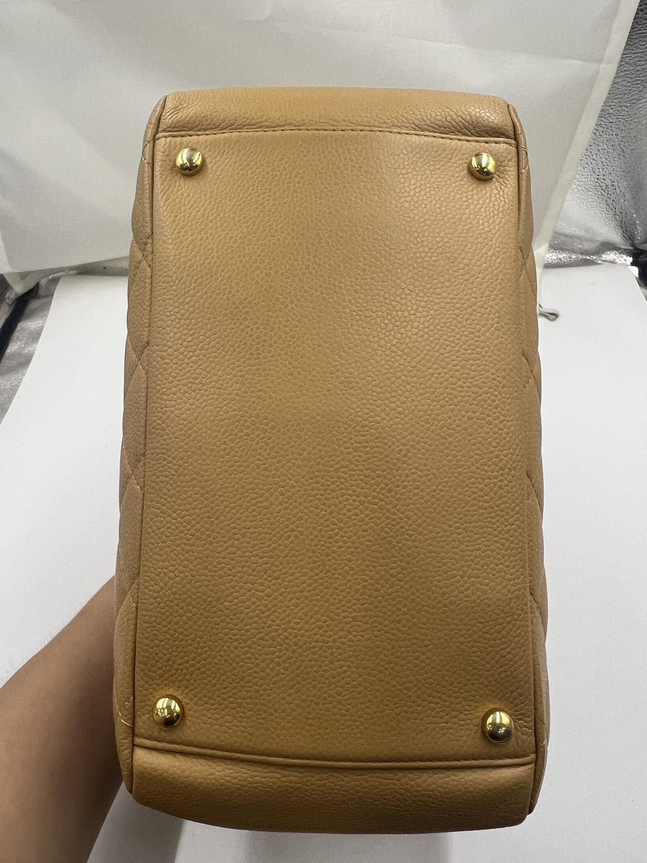 Chanel - Timeless Bowling Bag - Grained leather - Ginger Yellow - (medium)