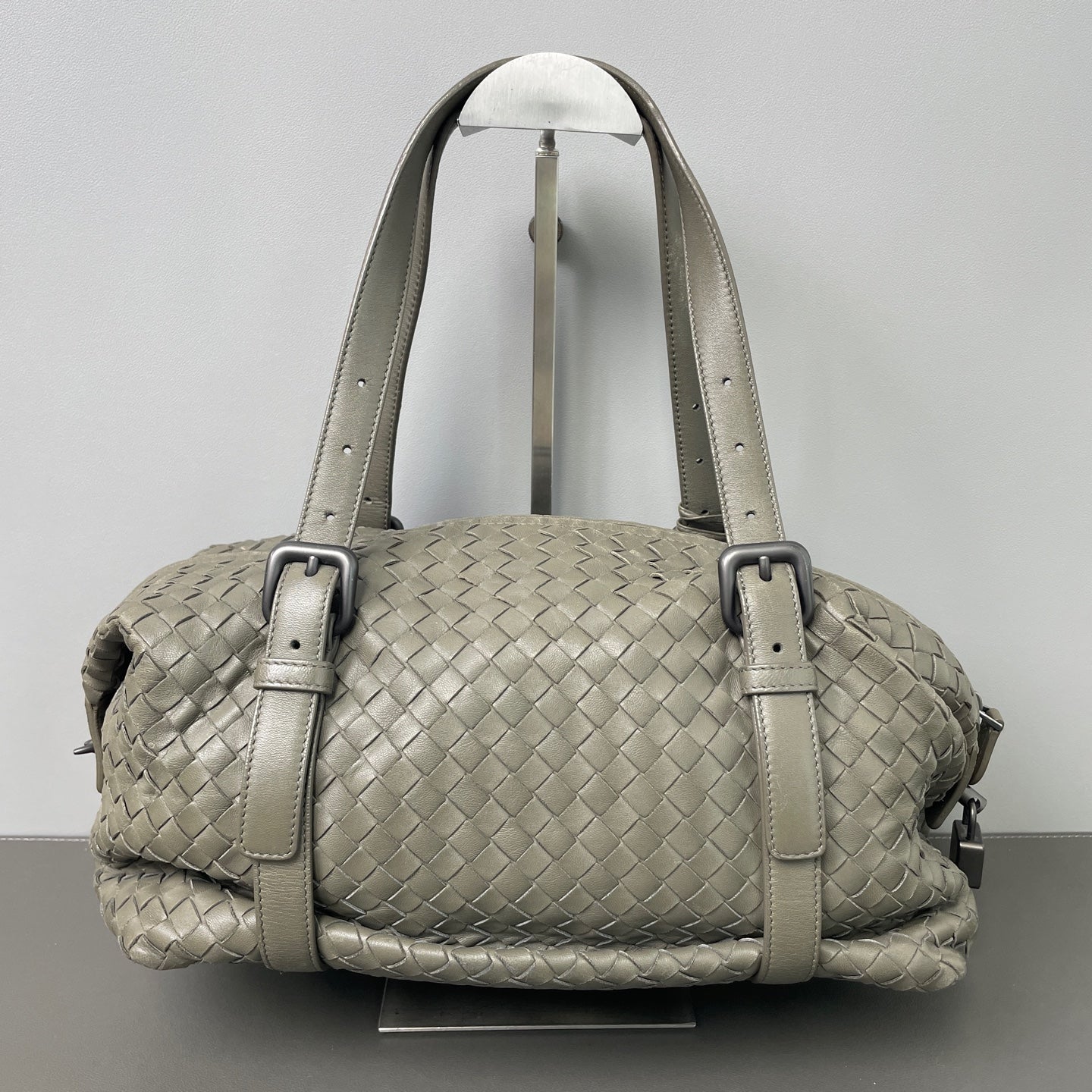 Bottega Veneta - Boston Bag - Leather - Grey - (medium)