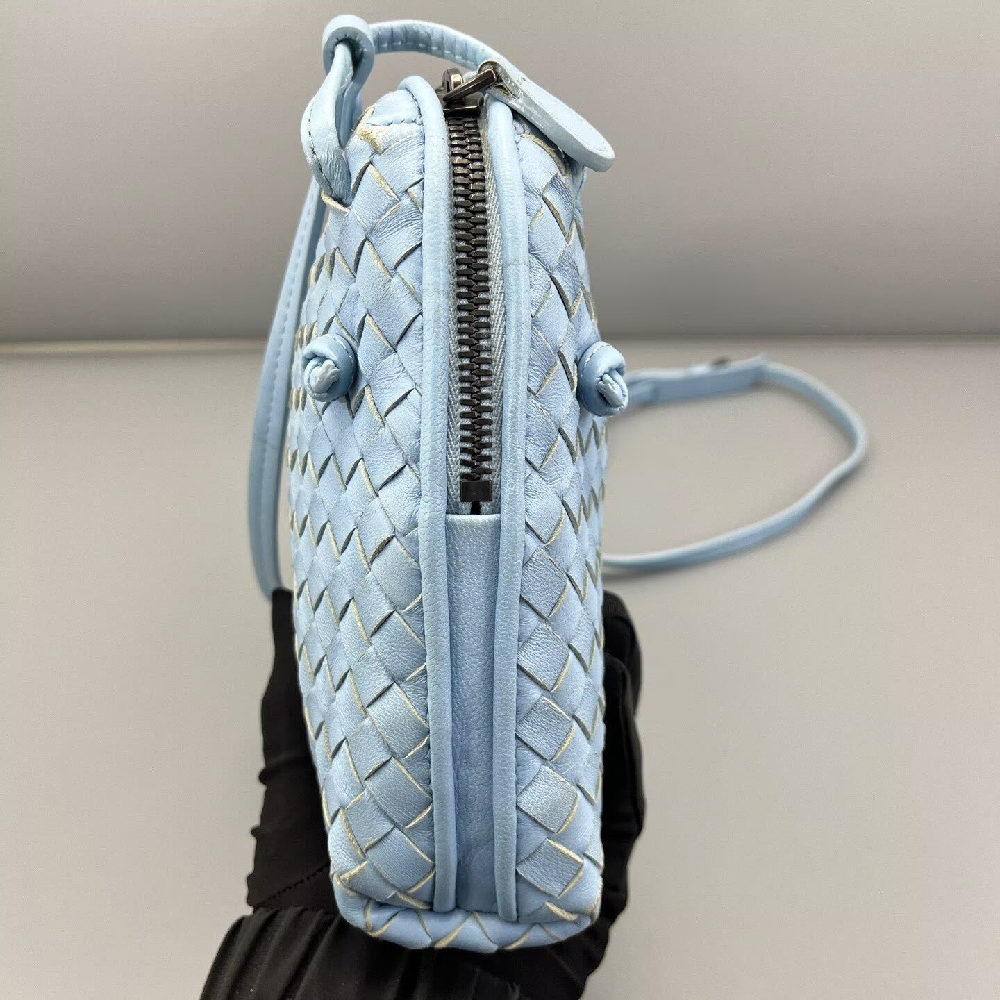 Bottega Veneta - Camera Bag - Leather - Light Blue - (Small)