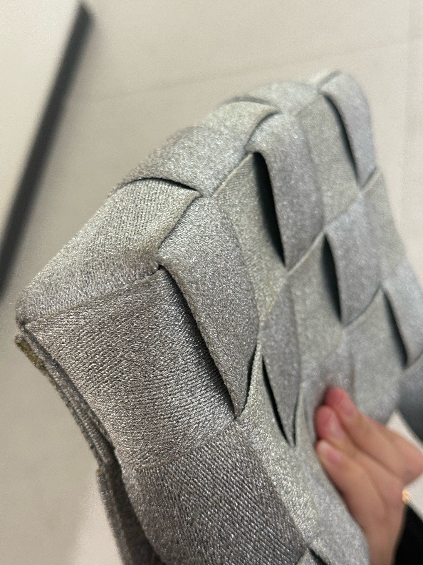 Bottega Veneta - Cassette - Glittering woven textile - Silver - (Medium)
