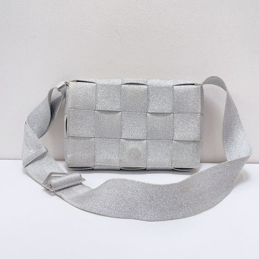 Bottega Veneta - Cassette - Glittering woven textile - Silver - (Medium)