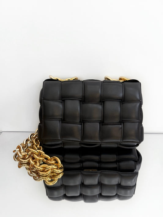 Bottega Veneta - Chain Cassette - Lambskin leather - Black - (medium)