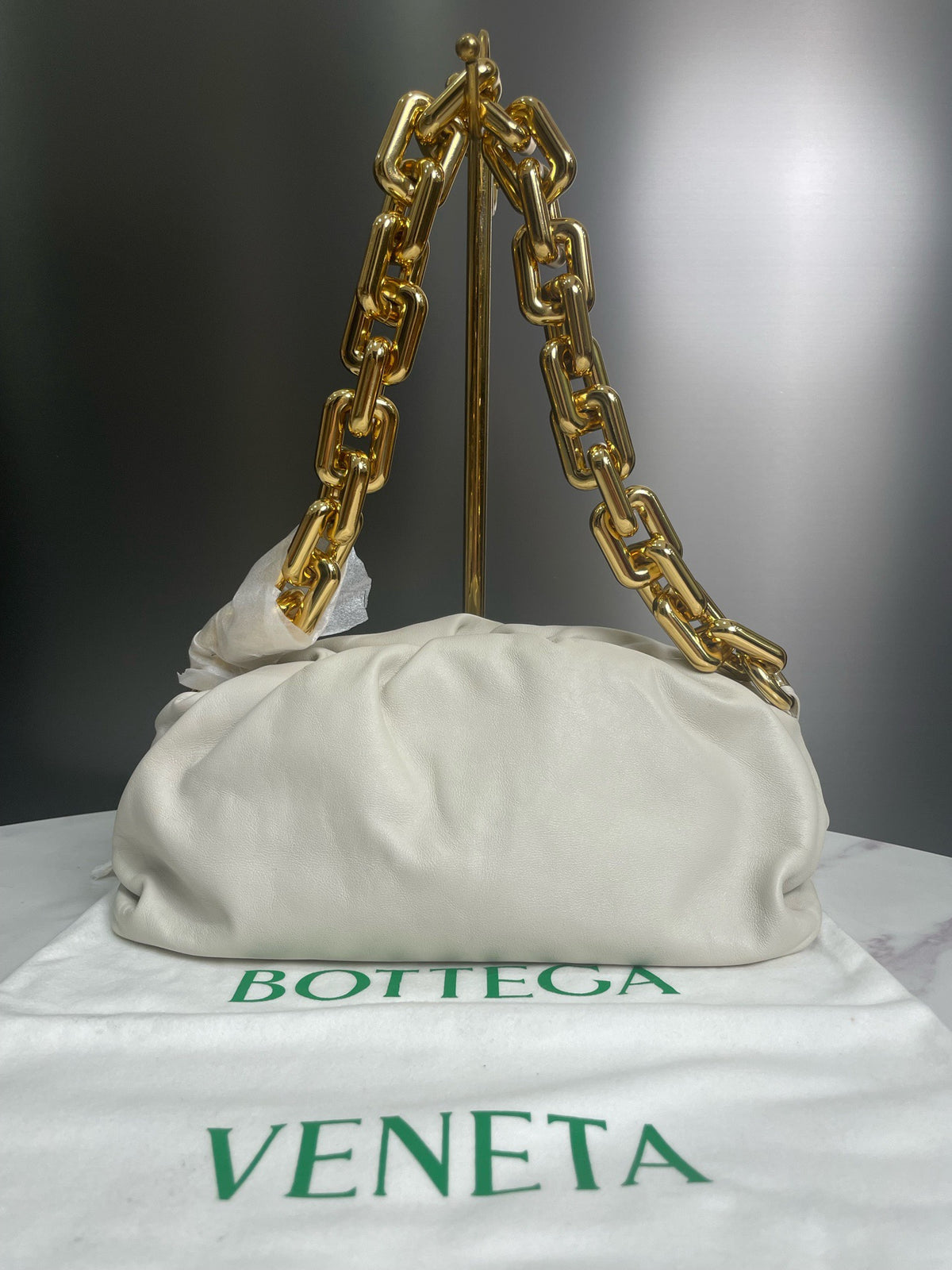 Bottega Veneta - Chain Pouch - Leather - Beige - (large)