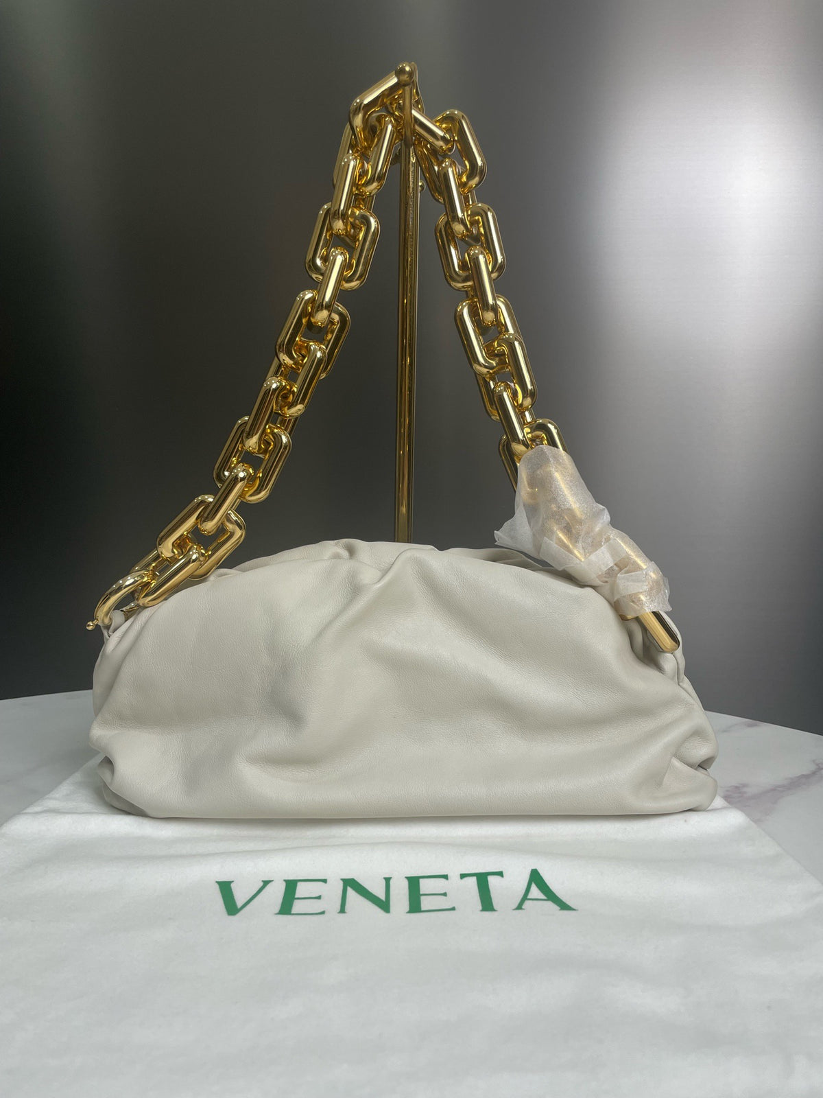 Bottega Veneta - Chain Pouch - Leather - Beige - (large)