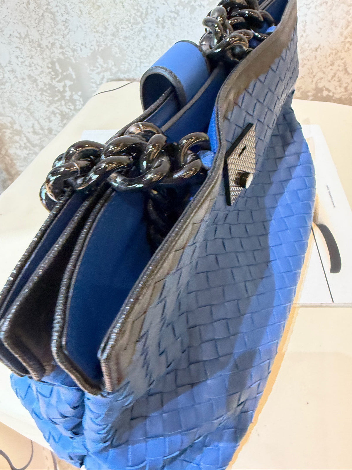 Bottega Veneta - Chain Tote - Leather - Blue - (large)