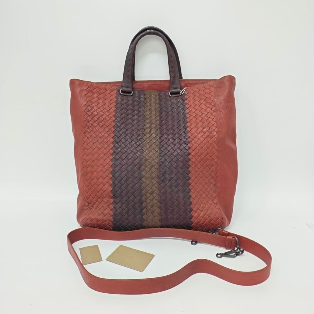 Bottega Veneta - Classic Woven Colorblock Tote - Leather - Multicolour - (medium)