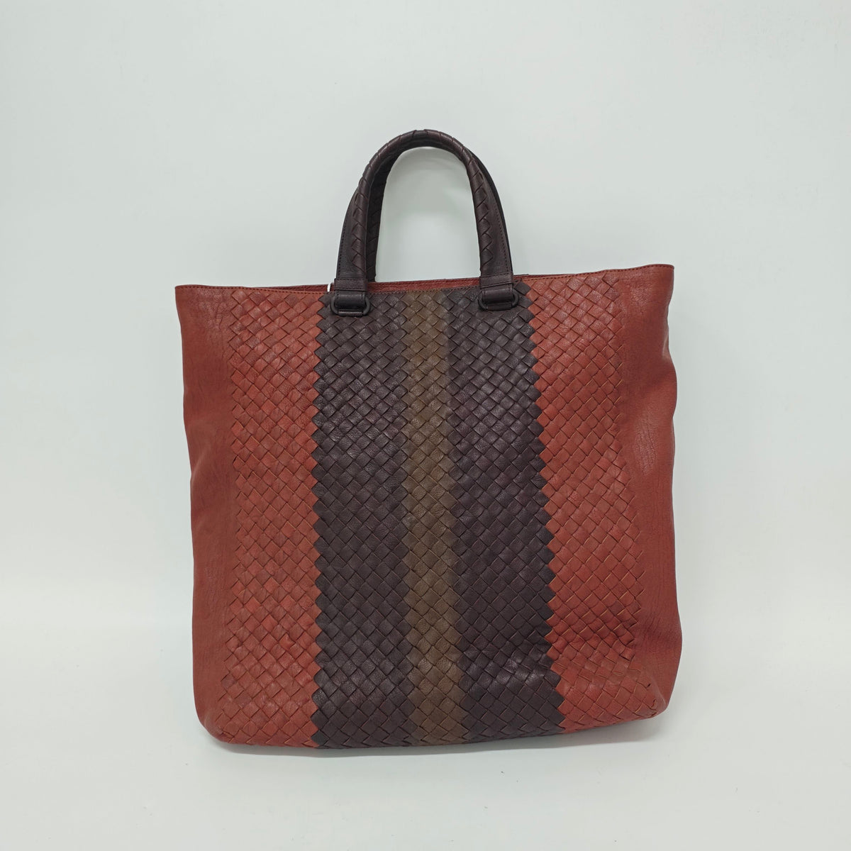 Bottega Veneta - Classic Woven Colorblock Tote - Leather - Multicolour - (medium)