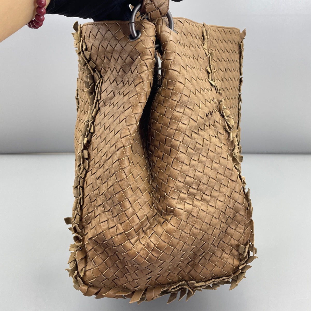 Bottega Veneta - Fringed Woven Tote Bag - Leather - Brown - (large)