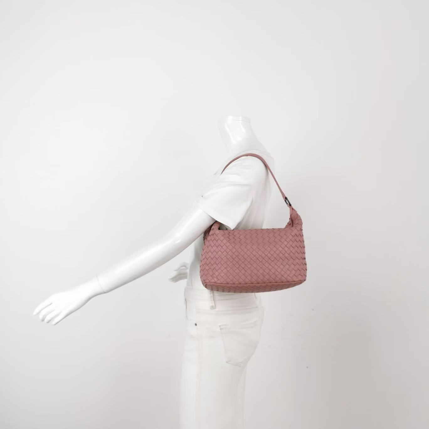Bottega Veneta - Hobo Bag - Lambskin leather - Pink - (Medium)