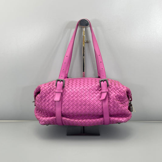 Bottega Veneta - Intrecciato Boston Bag - Leather - Purple - (medium)