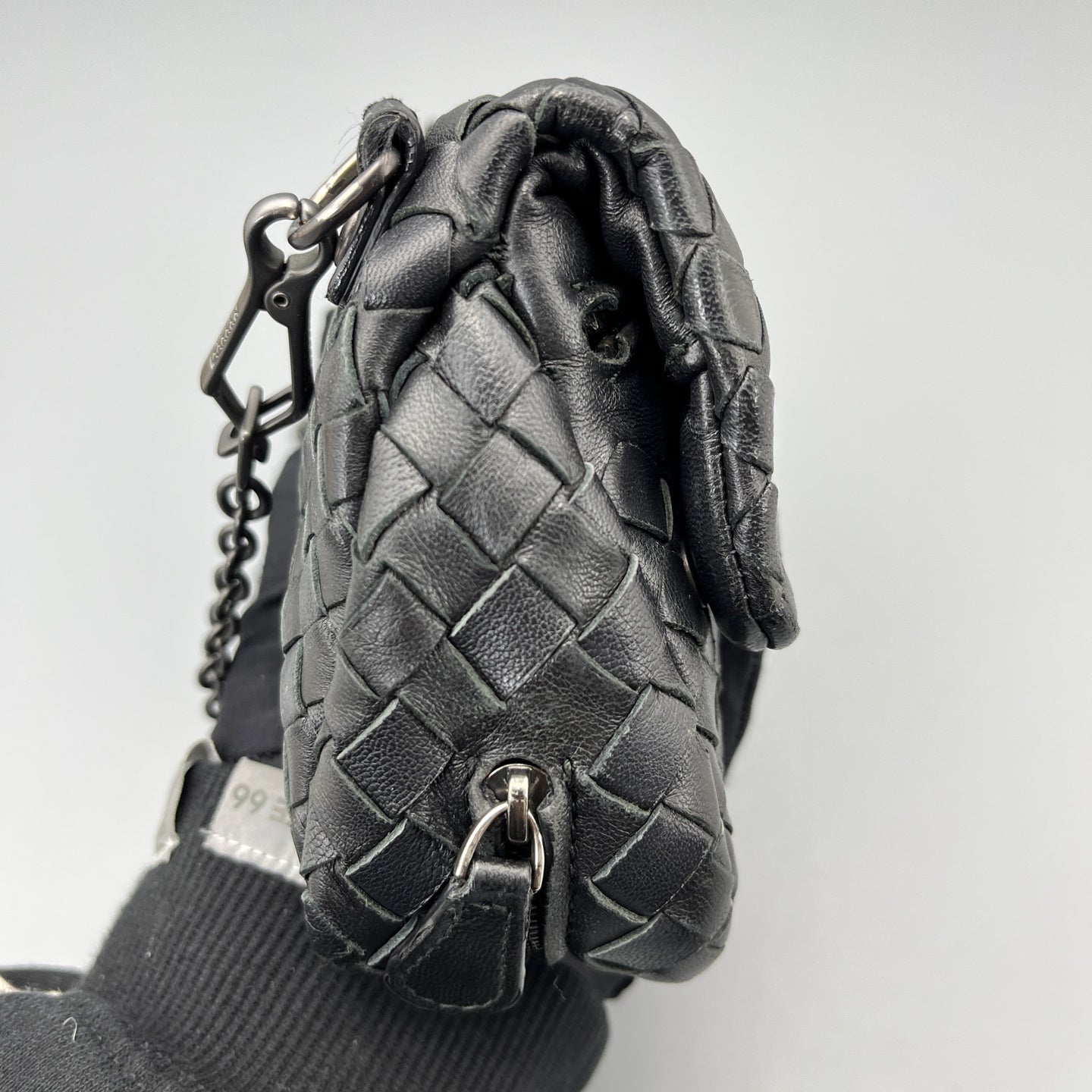 Bottega Veneta - Intrecciato Chain Bag - Leather - Black - (mini)
