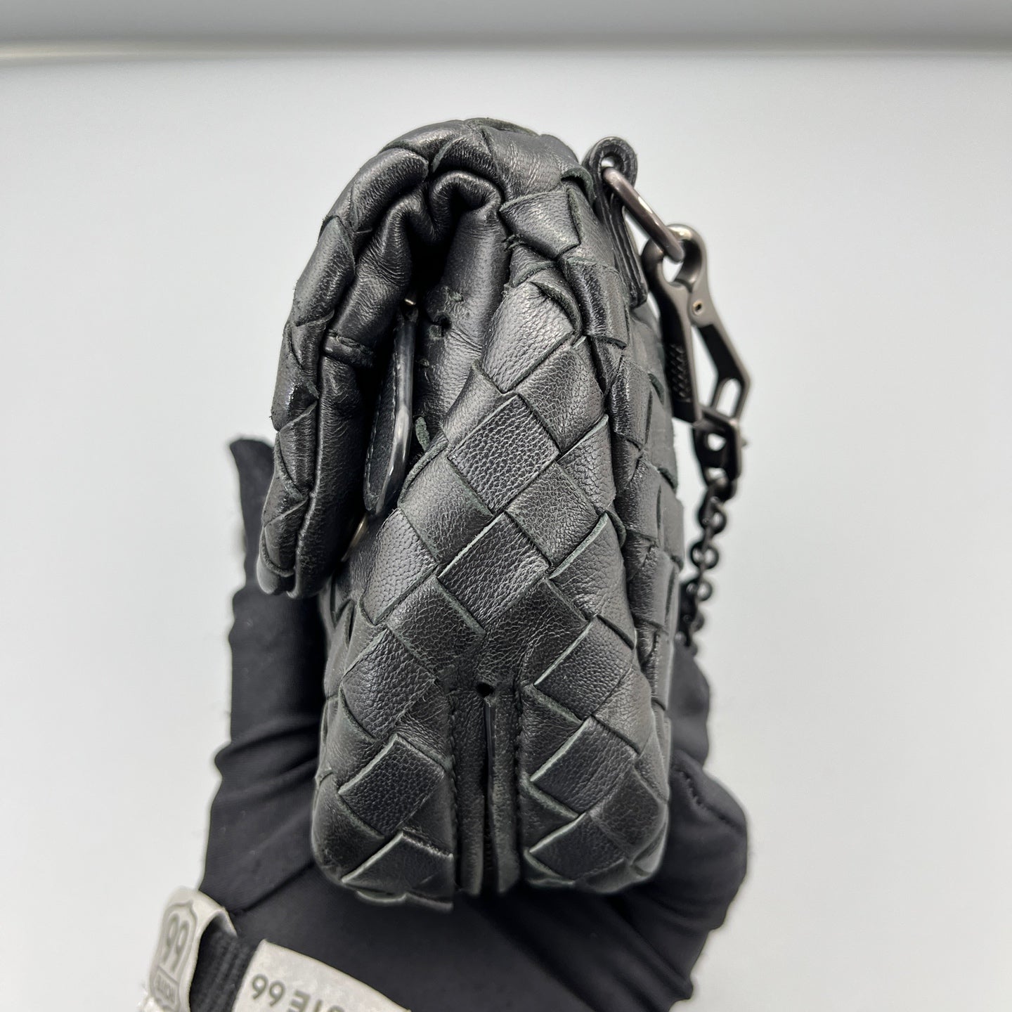 Bottega Veneta - Intrecciato Chain Bag - Leather - Black - (mini)