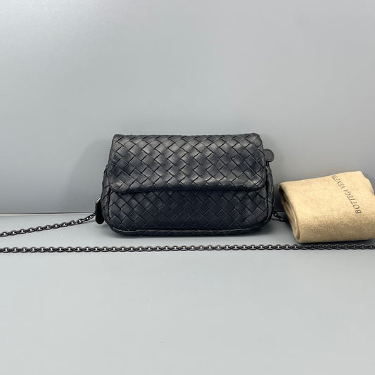 Bottega Veneta - Intrecciato Chain Bag - Leather - Black - (mini)