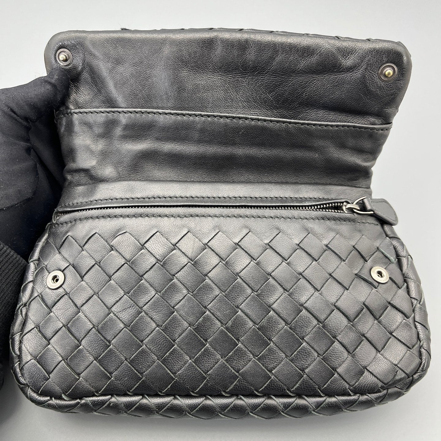 Bottega Veneta - Intrecciato Chain Bag - Leather - Black - (mini)