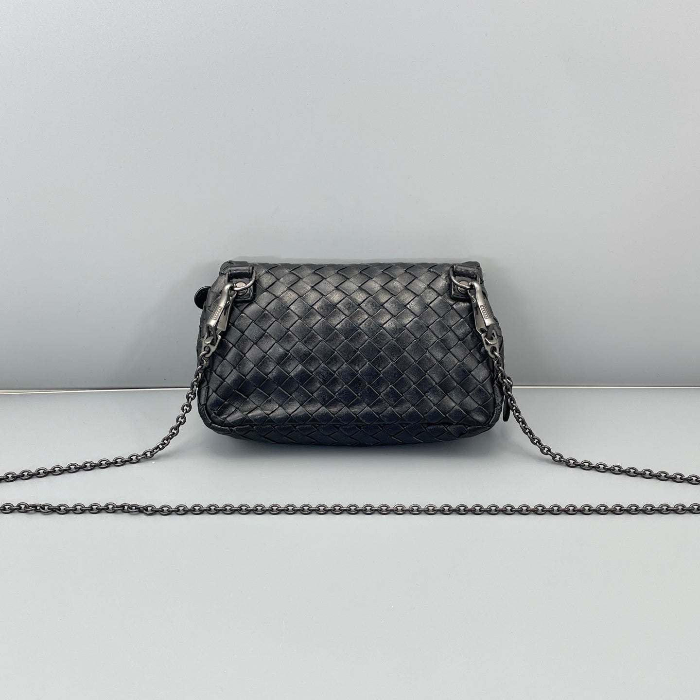 Bottega Veneta - Intrecciato Chain Bag - Leather - Black - (mini)