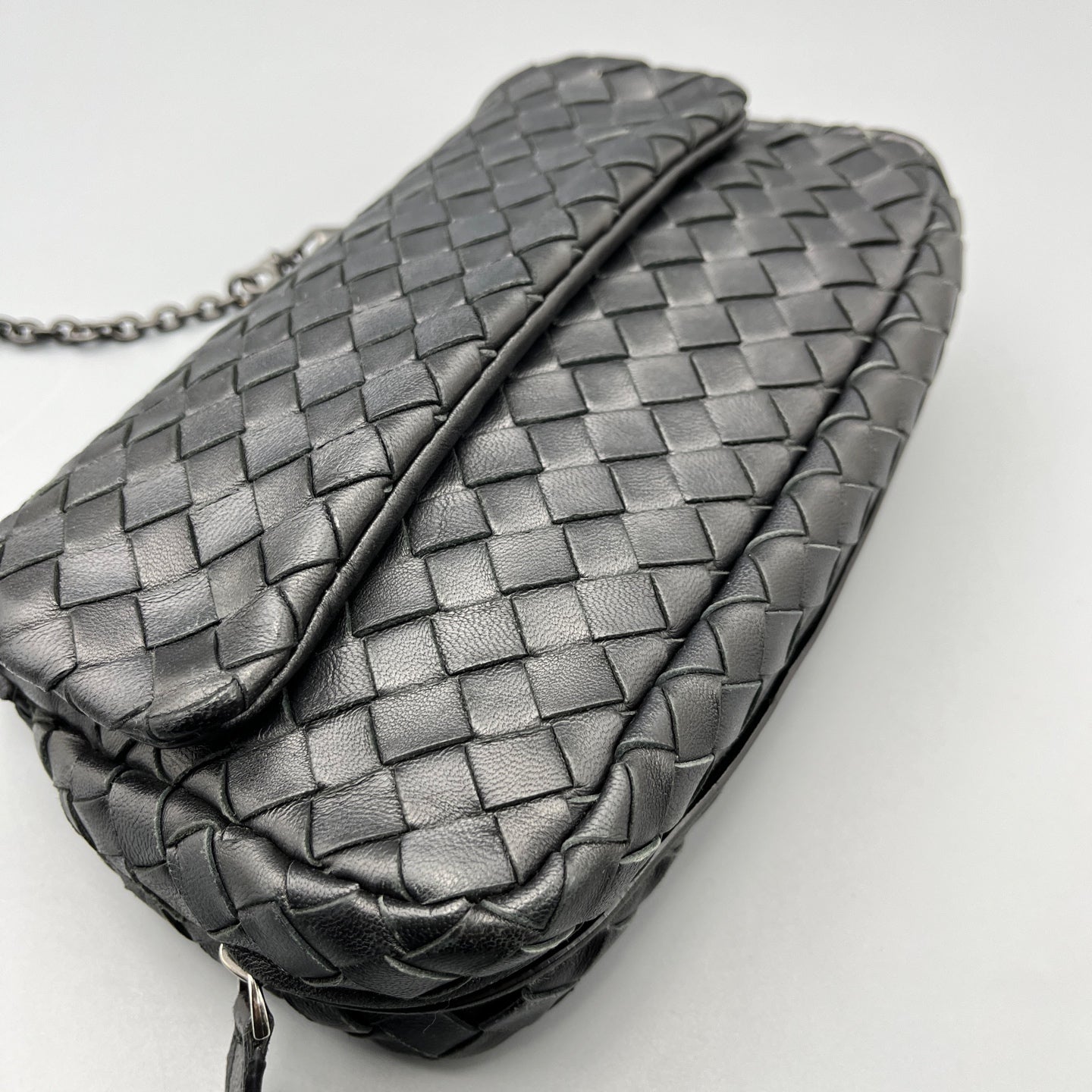 Bottega Veneta - Intrecciato Chain Bag - Leather - Black - (mini)
