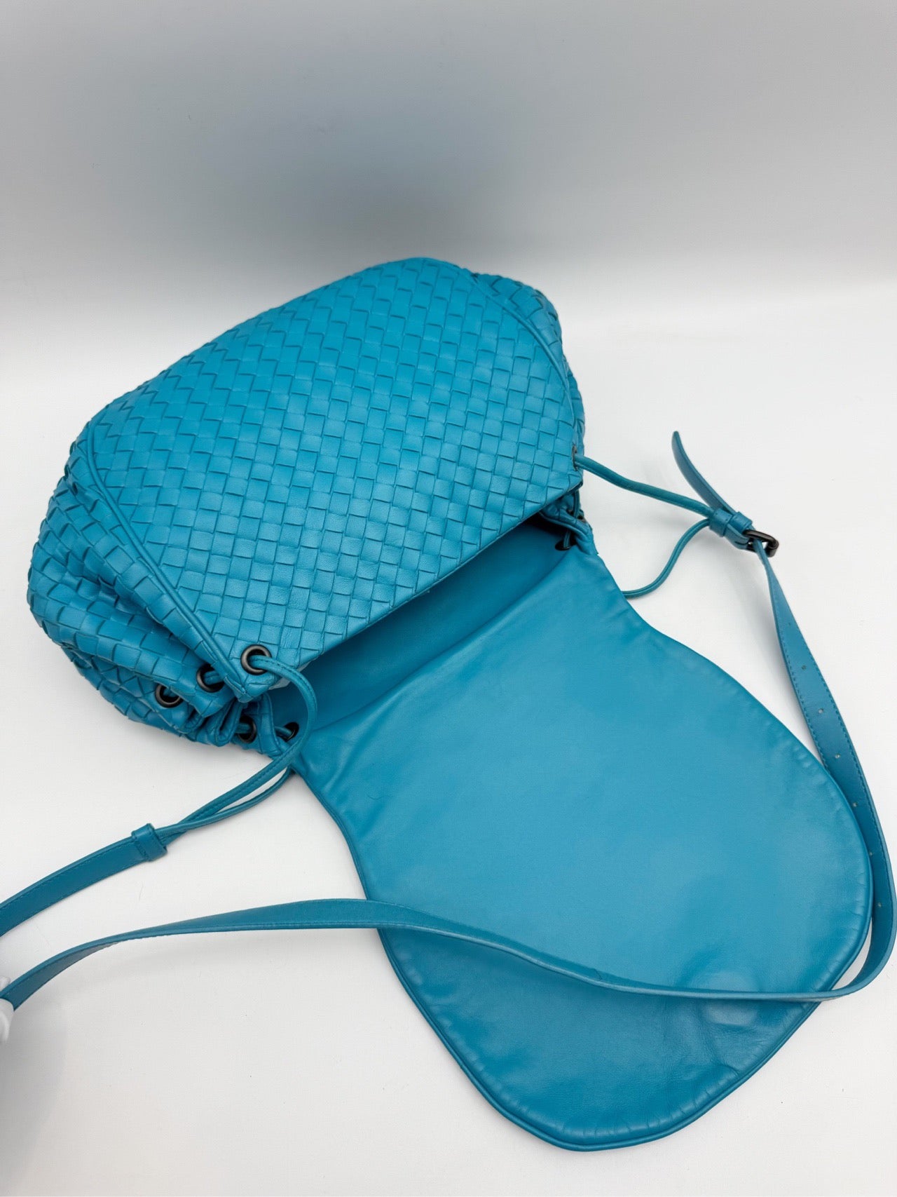 Bottega Veneta - Intrecciato Crossbody - Leather - Blue - (mini)
