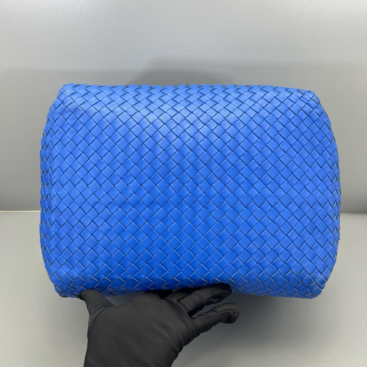 Bottega Veneta - Intrecciato Double Bridge Tote - Leather - Blue - (medium)