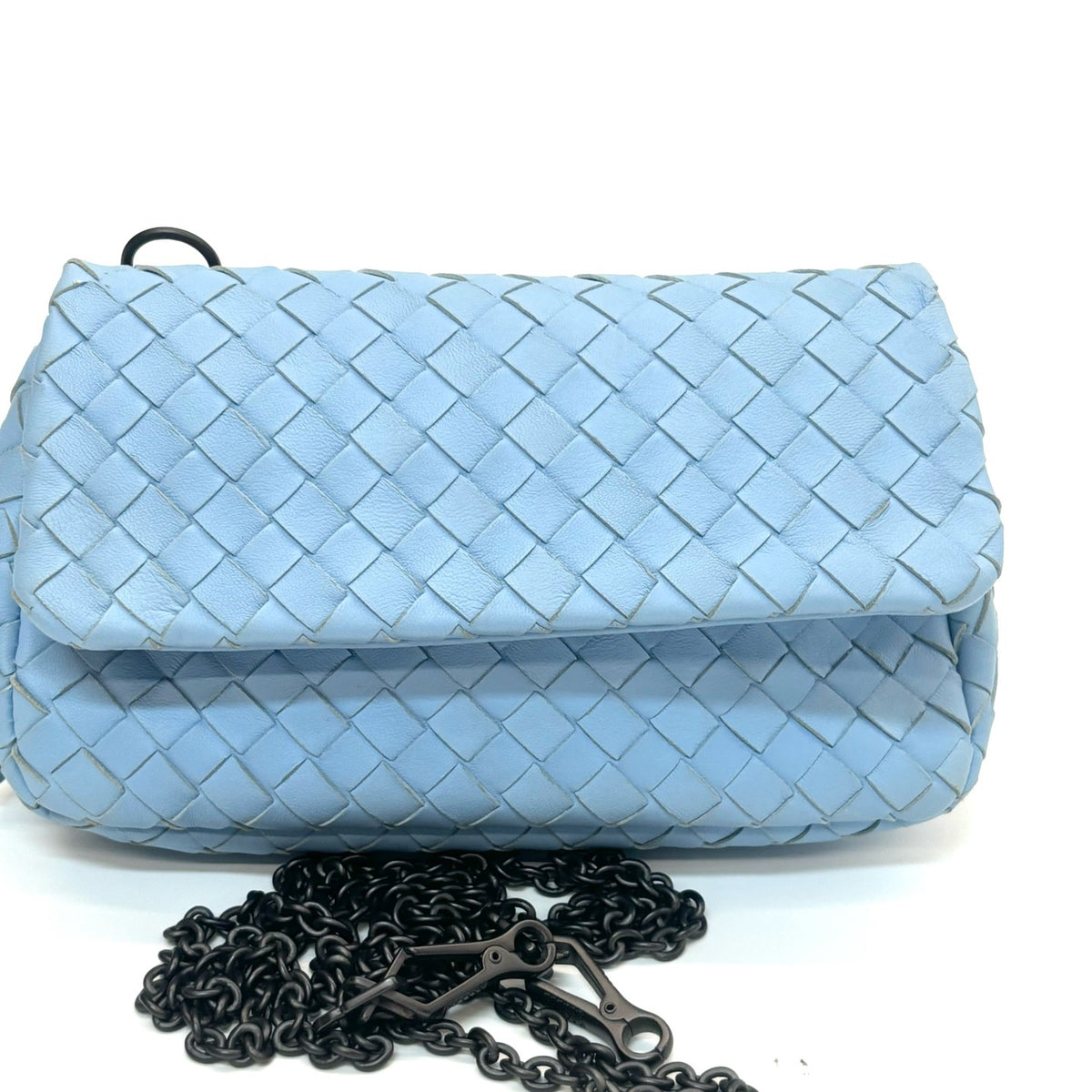 Bottega Veneta - Intrecciato Flap Chain Bag - Leather - Blue - (medium)