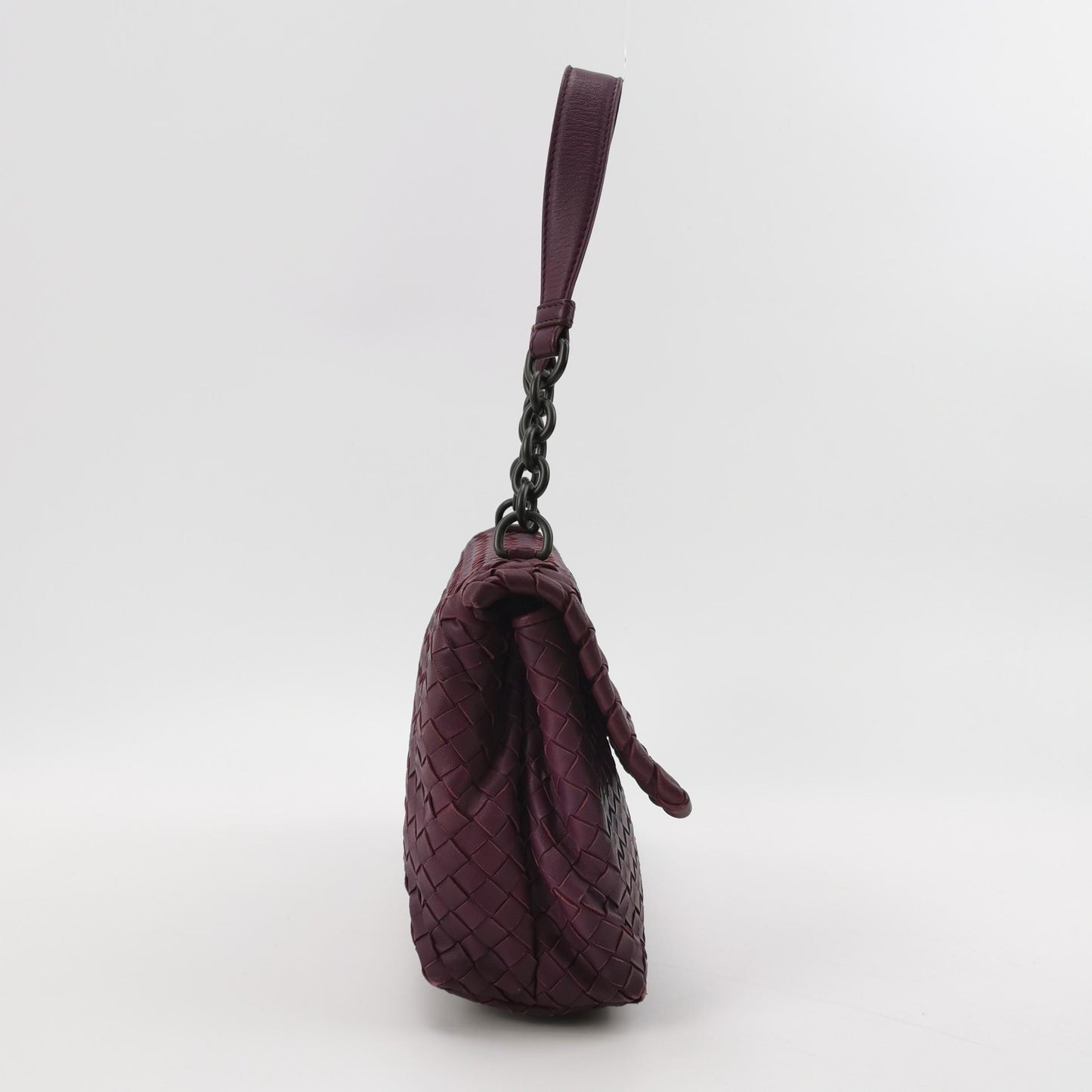 Bottega Veneta - Intrecciato Flap Shoulder Bag - Leather - Plum - (medium)