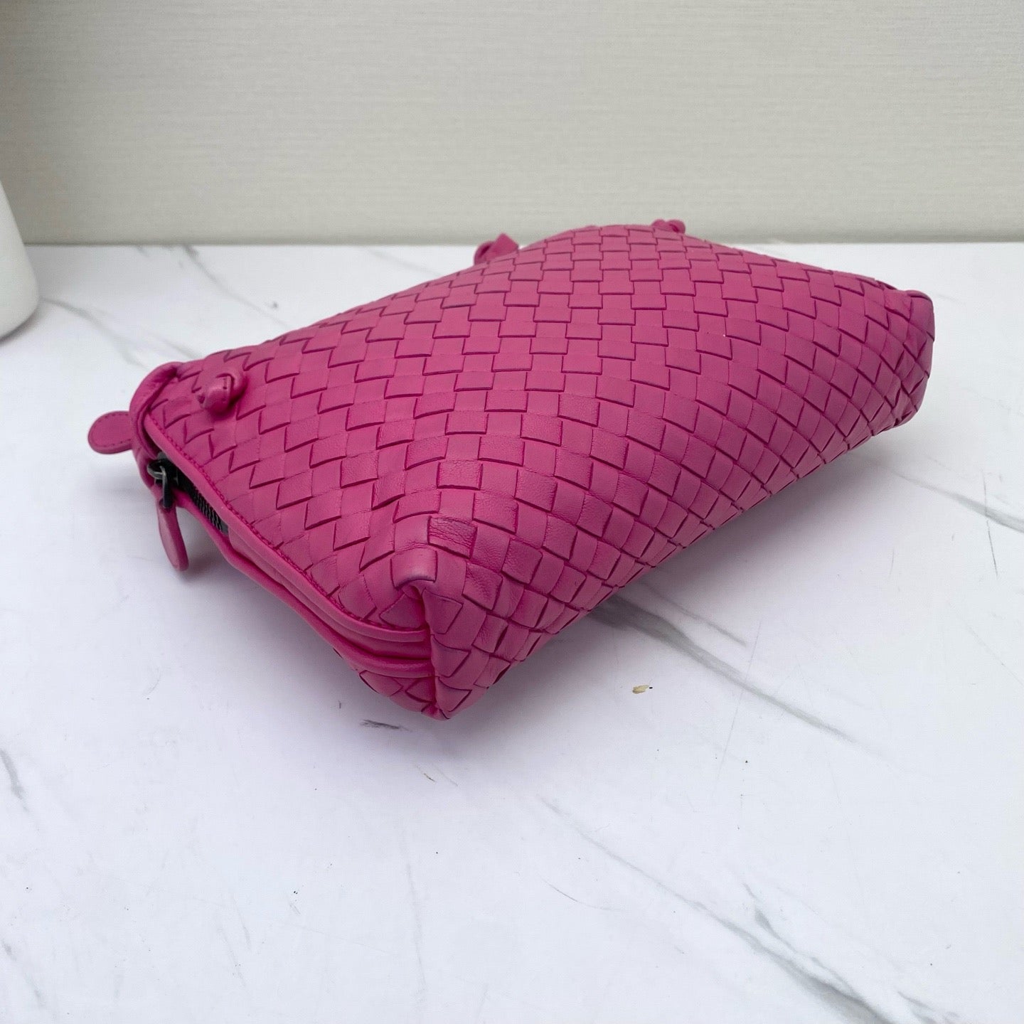 Bottega Veneta - Intrecciato Shoulder Bag - Leather - Pink - (small)