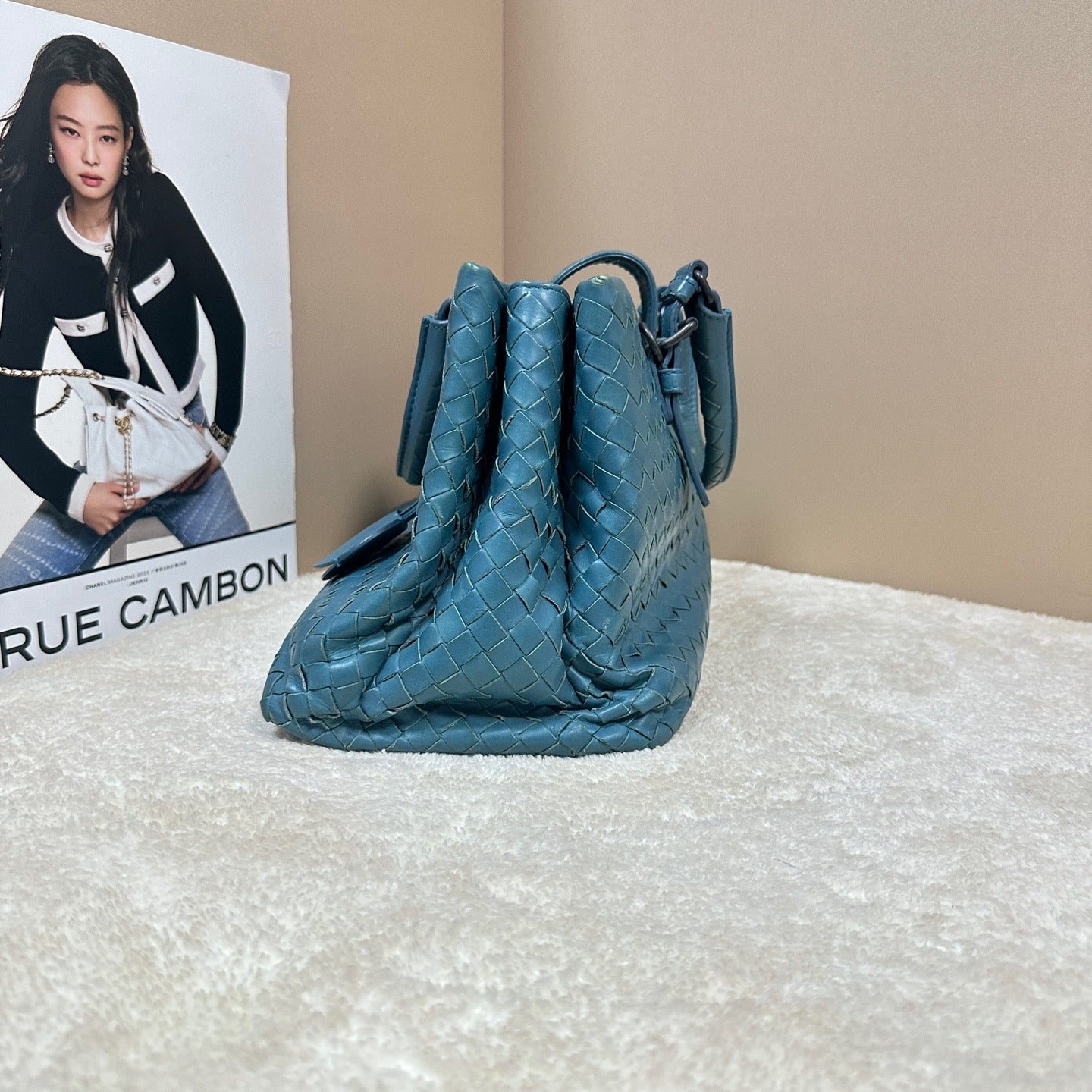 Bottega Veneta - Intrecciato Top Handle Satchel - Leather - Blue - (Medium)