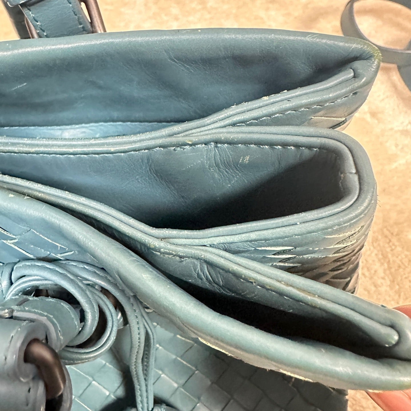 Bottega Veneta - Intrecciato Top Handle Satchel - Leather - Blue - (Medium)