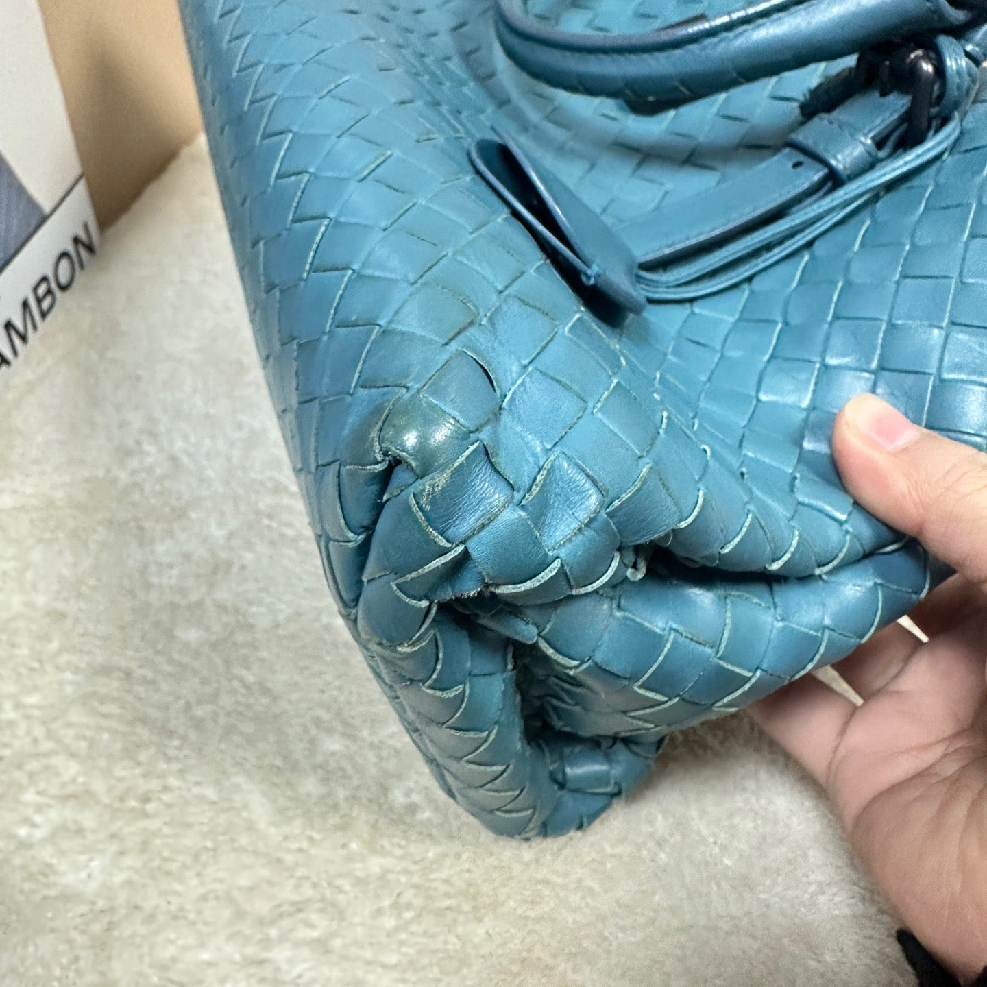 Bottega Veneta - Intrecciato Top Handle Satchel - Leather - Blue - (Medium)