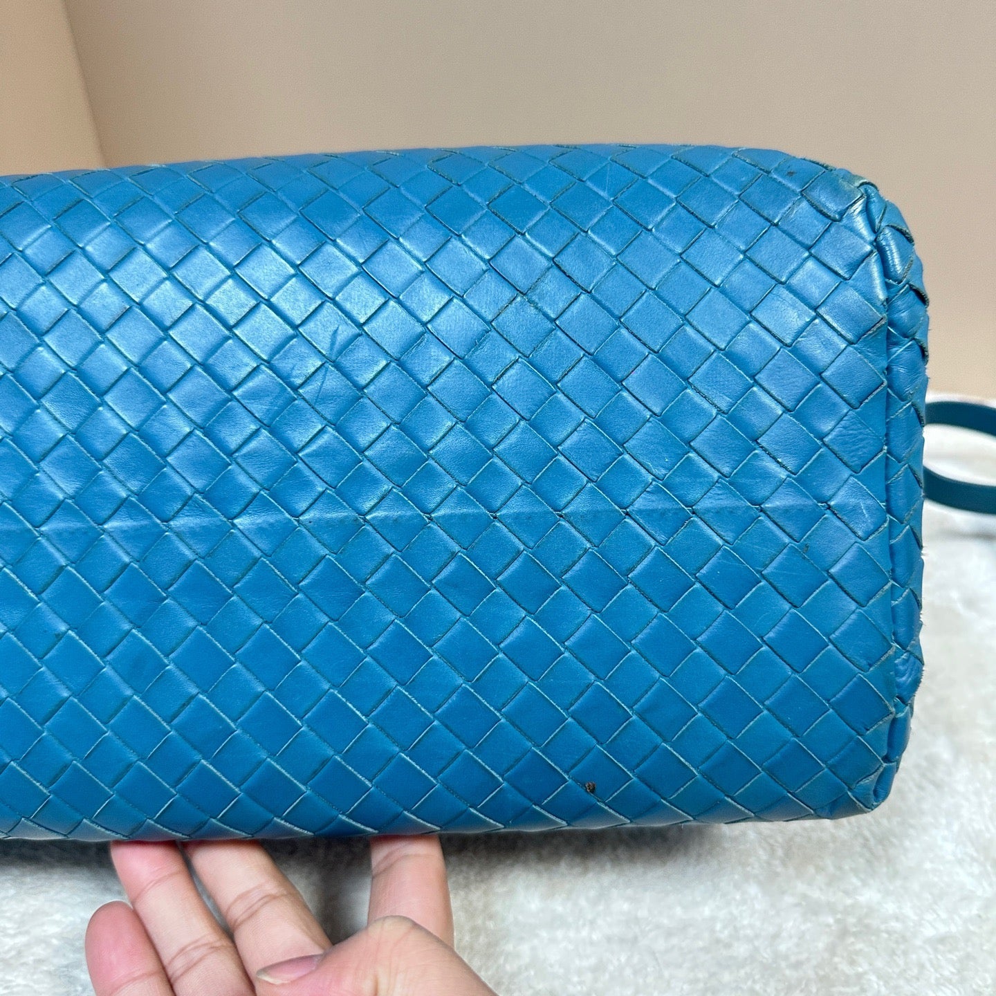 Bottega Veneta - Intrecciato Top Handle Satchel - Leather - Blue - (Medium)