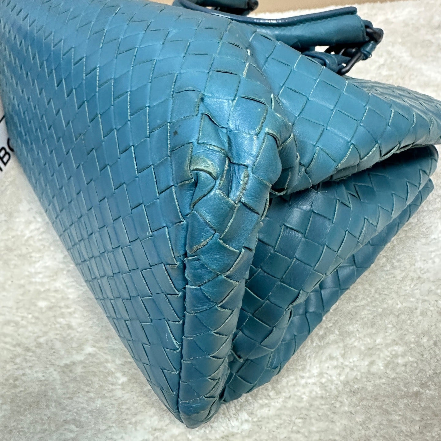 Bottega Veneta - Intrecciato Top Handle Satchel - Leather - Blue - (Medium)