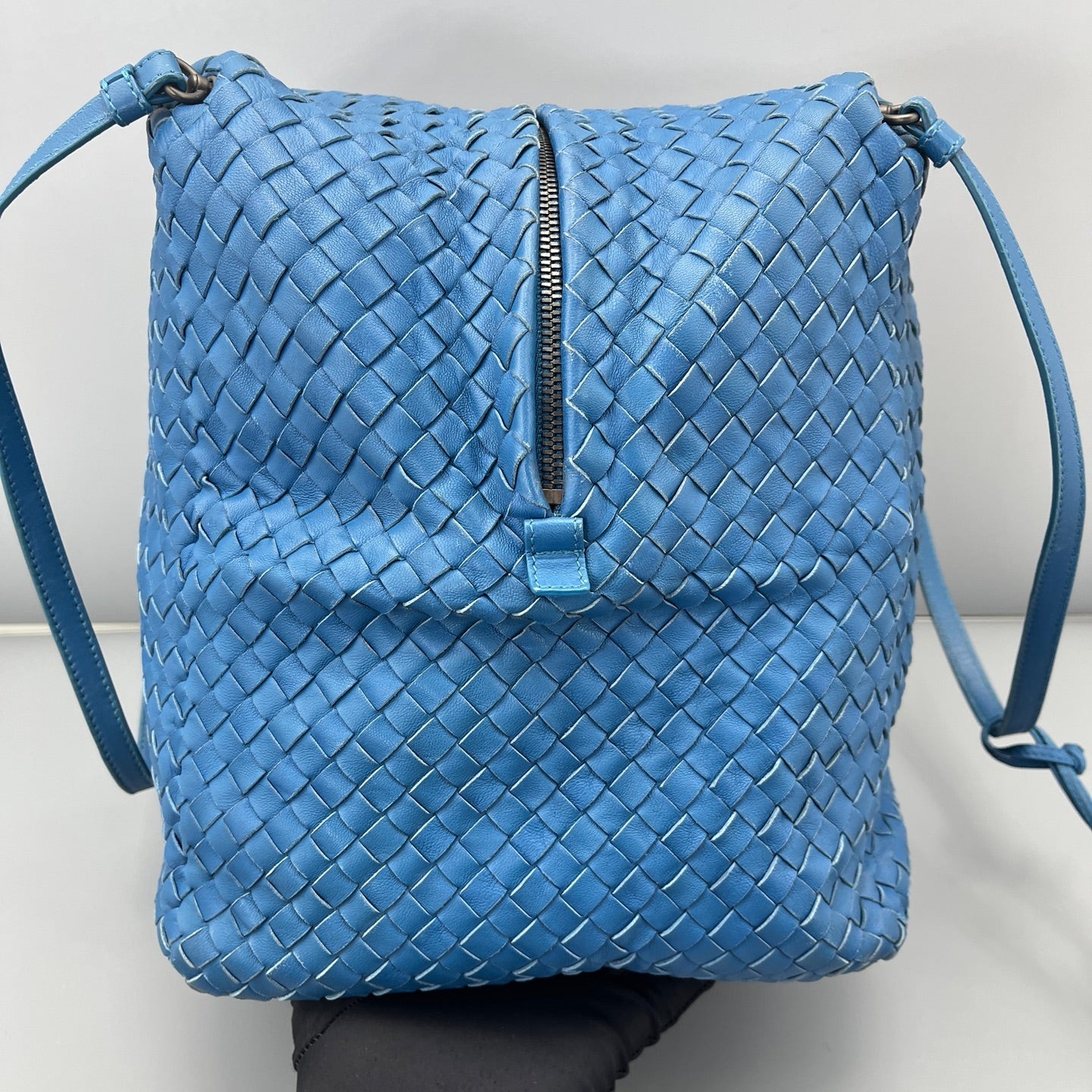 Bottega Veneta - Intrecciato Tote Bag - Lambskin leather - Blue - (medium)