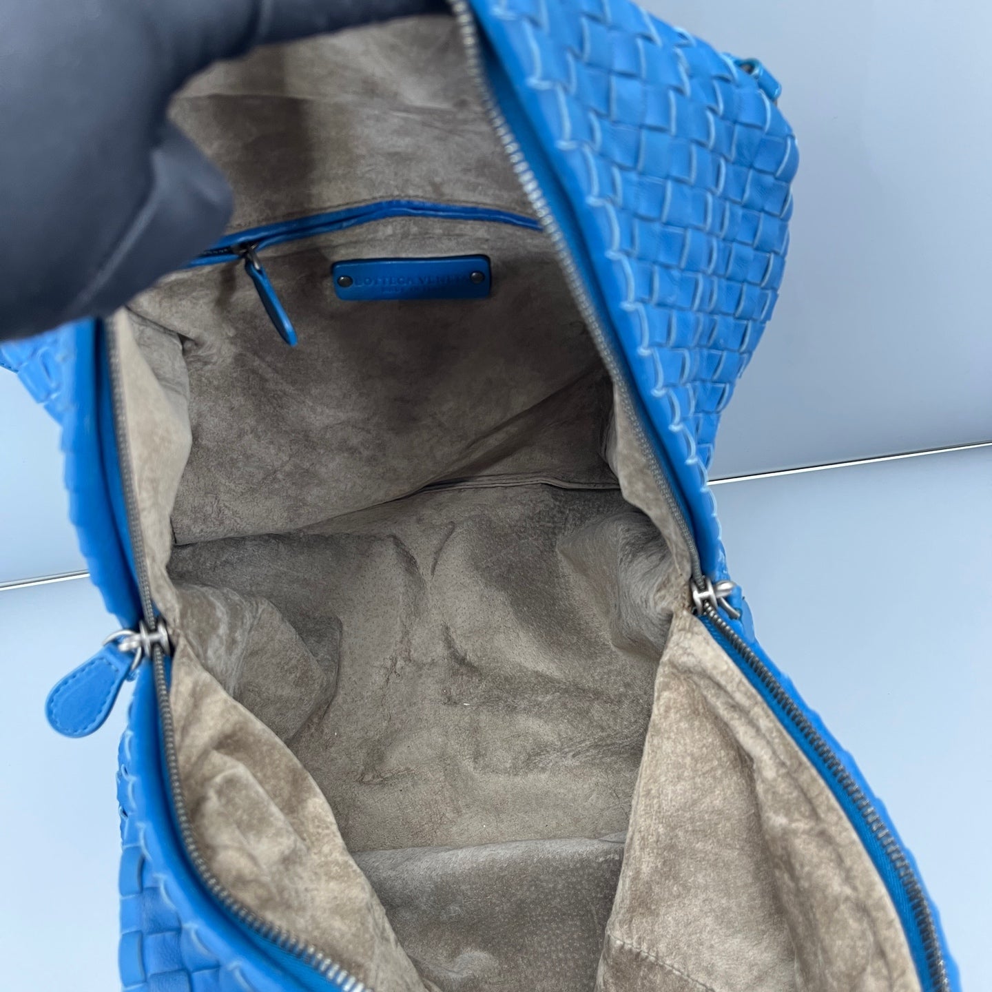 Bottega Veneta - Intrecciato Tote Bag - Lambskin leather - Blue - (medium)