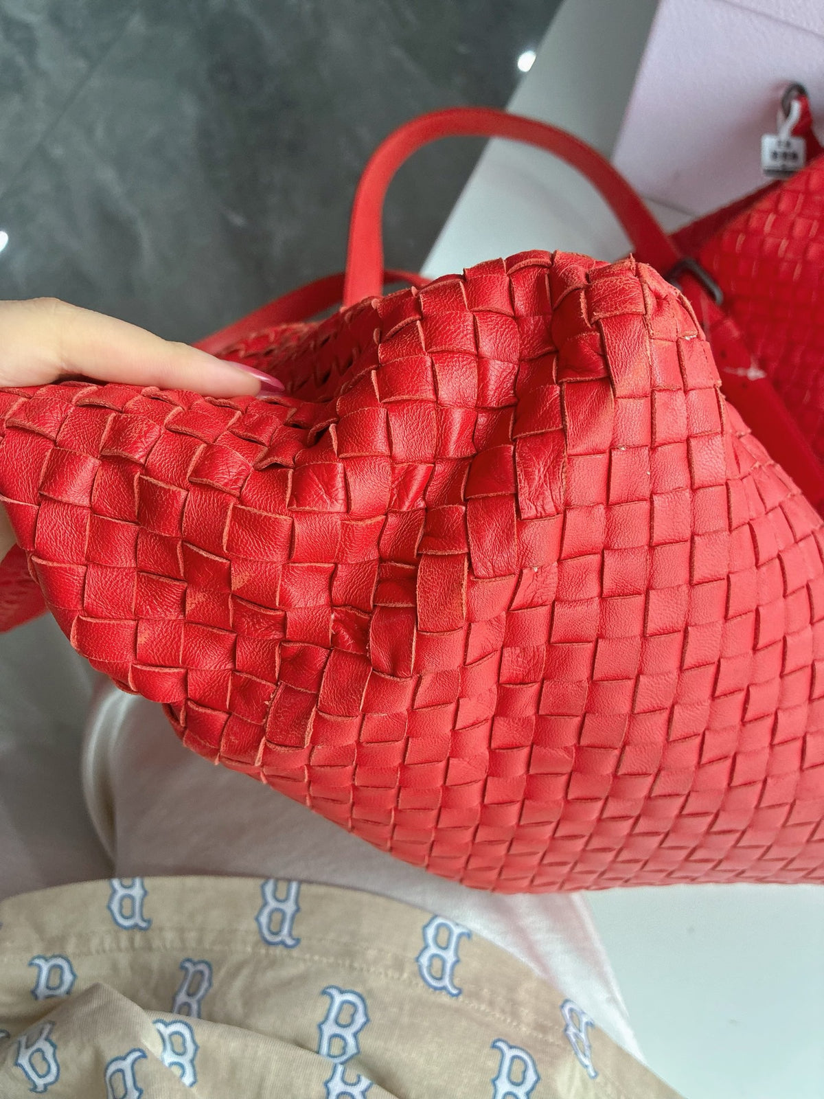 Bottega Veneta - Intrecciato Tote - Leather - Red - (large)