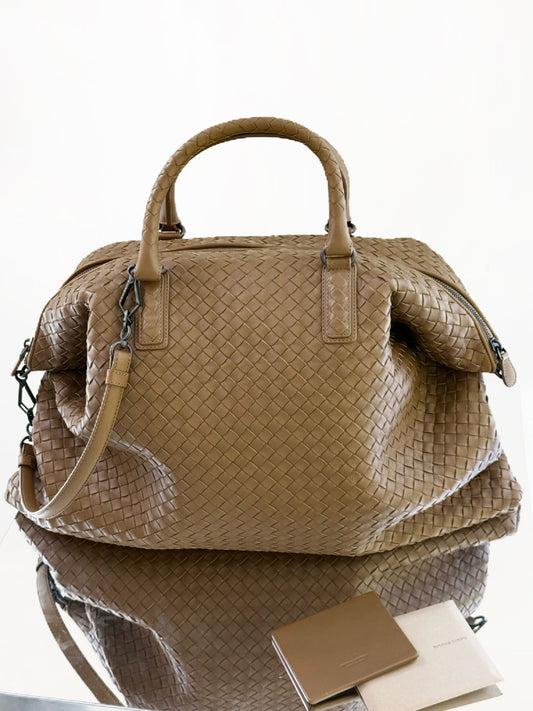 Bottega Veneta - Intrecciato Transformer Tote - Leather - Camel - (large)